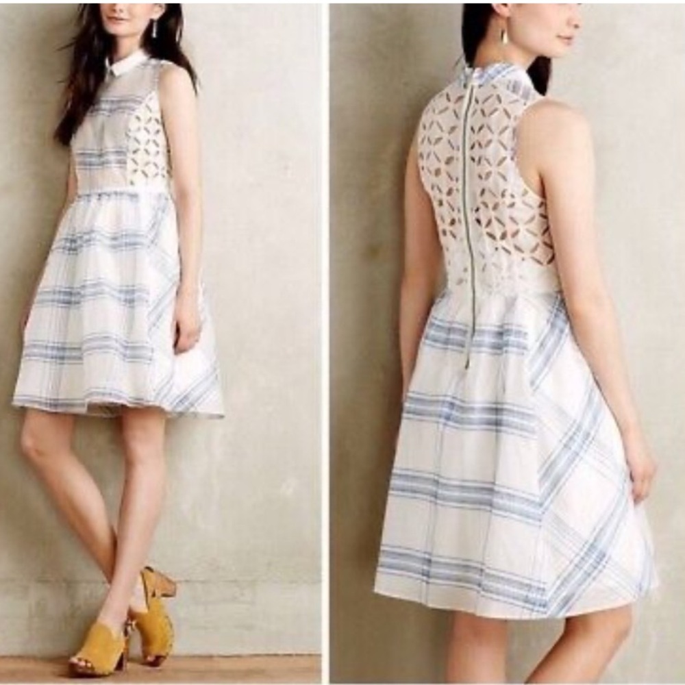 Moulinette Soeurs Charming Blue and White Dress Size 6